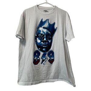 Miskeen Originals‎ BIG Streetwear White T Shirt Size Large Notorious BIG Hip Hop